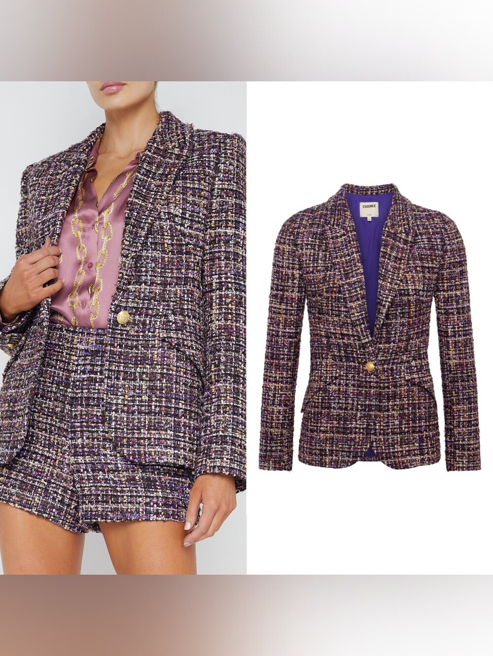 NWT L'AGENCE Chamberlain Tweed Blazer